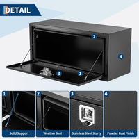 Cassetta Portautensili Acciaio Nero Garvee Calibro 12 per Cassone Camion - Regalo Perfetto Festa del Papà, Resistente Intemperie, 25x14x16 pollici