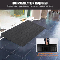 Rampa di soglia Garvee da 4" per porte con protezione per cavi a 3 canali, antiscivolo, pieghevole, capacità di carico di 2500 libbre, in gomma, senza barriere, per sedie a rotelle e scooter