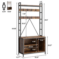 Garvee Hall Tree con panca e guardaroba 5 in 1 Organizer per corridoio e anticamera in legno rustico regolabile