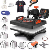 Garvee Pressa a caldo 11 in 1 Pressa a trasferimento multifunzionale per magliette, cappelli, tazze, 12x15 pollici, nero