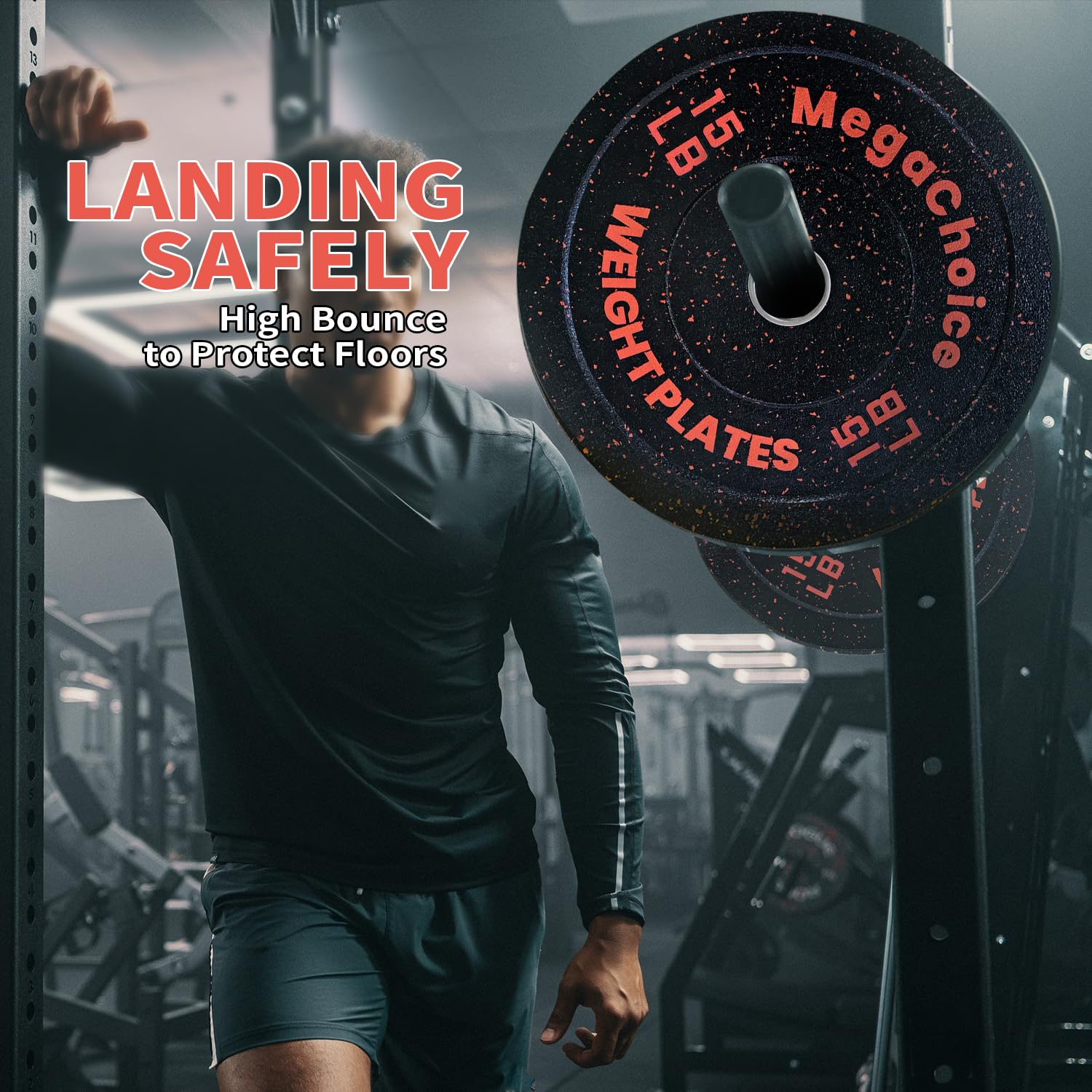 Dischi di peso Garvee da 15 libbre, coppia, piastra paraurti in gomma da 2", nucleo in acciaio ammortizzante, codice colore per bilanciere da 2", allenamento di forza in palestra domestica