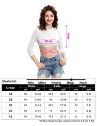 Camicetta Dirndl Garvee da donna, in pizzo, bianca, manica lunga, collo alto, camicetta Oktoberfest, taglia 40, crema