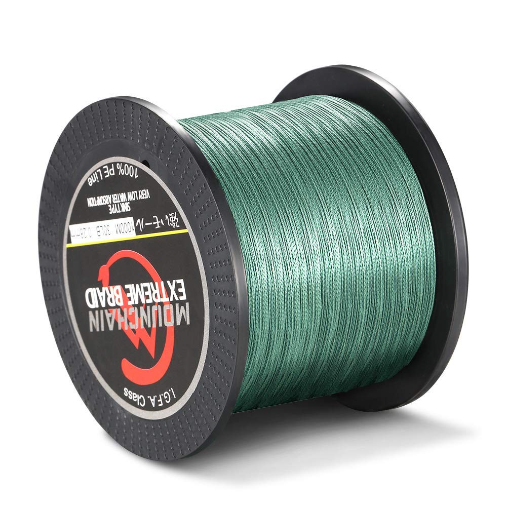 Garvee Línea De Pesca Trenzada 4 Hebras 100% PE Verde Oscuro 500m 30Lb Para Pesca Variada