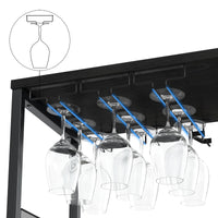 Mobile bar per vino Garvee con luce LED, ripiani regolabili, porta a rete, MDF e metallo, 36 pollici, cucina e sala da pranzo, base stabile, nero