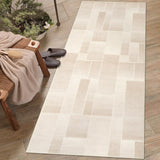 Tappeto Garvee lavabile a pelo corto 80 x 150 cm beige antiscivolo moderno per soggiorno camera da letto cucina