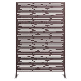 Garvee Recinzione da Giardino in Metallo Decorativa 183 cm Scroll Antiruggine Marrone per Patio e Prato