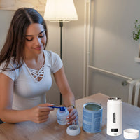 Bollitore elettrico Garvee da 380 ml in acciaio inossidabile, portatile, con controllo della temperatura a LED, per campeggio, ufficio, viaggio, compatto e rapido.