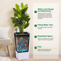 Set di 2 vecchi Garvee da 22,5" con irrigazione automatica per parti interne ed esterne, in plastica resistente a tutte le temperature