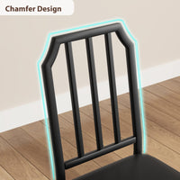 Set da pranzo Garvee per 2 persone con design smussato, sedie imbottite in PU, MDF e acciaio, compatto, ideale per piccoli spazi, 43,7x27,5x30,7 pollici, nero