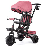 Garvee Triciclo per Bambini T08B Sicuro Facile da Usare Resistente in Metallo Rosa Rosso Ideale per Passeggiate