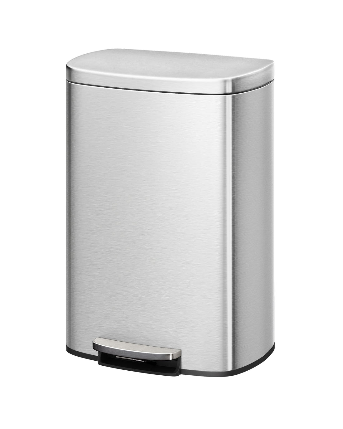 Pattumiera da cucina Garvee in acciaio inox da 13 galloni con coperchio, chiusura ammortizzata, maniglia ergonomica, argento, per cucina e ufficio, 50 l