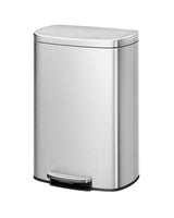 Pattumiera da cucina Garvee in acciaio inox da 13 galloni con coperchio, chiusura ammortizzata, maniglia ergonomica, argento, per cucina e ufficio, 50 l - Argento