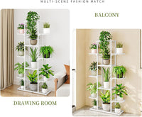 Supporto per piante in metallo Garvee a 5 ripiani con piedini regolabili, impermeabile, design angolare per soggiorno e giardino, salvaspazio, multifunzionale