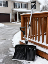 Garvee Pala da Neve con Doppia Impugnatura a D in Alluminio, Lama Larga 46 cm, Manico Ammortizzato, Leggera e Resistente, Smontabile per Giardino e Campeggio