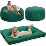 Garvee Poltrona Sacco Gigante 3-in-1 Convertible Memory Foam Verde per Soggiorno e Camera 44.1x44.1x27.6 Pollici - Green