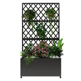 Garvee Letto Da Giardino Rialzato In Acciaio Zincato Con Graticcio E Schermo Privacy Per Patio E Balcone 180x117x41cm