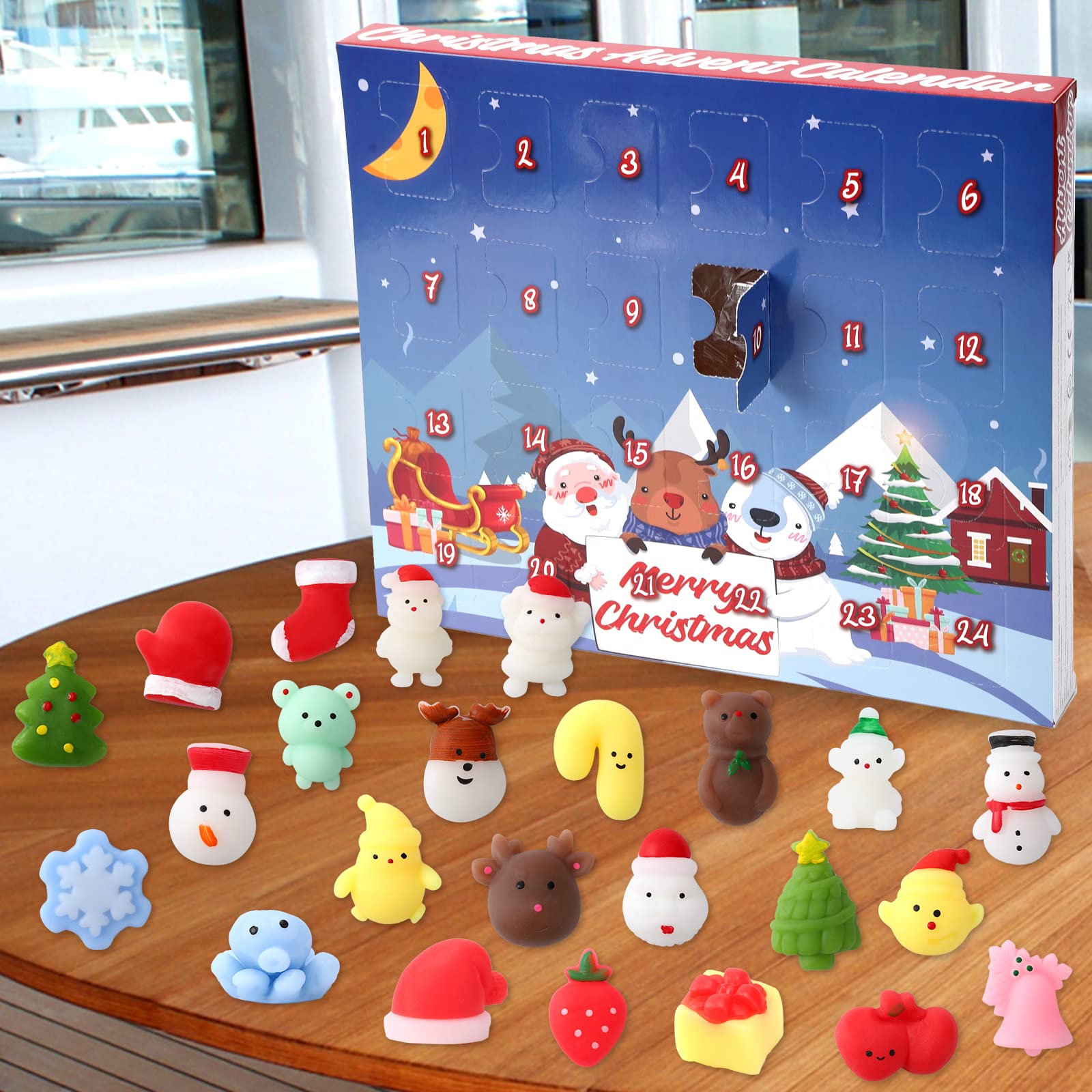 Calendario dell'Avvento Garvee 2022 Mochi Squishies Conto alla rovescia di 24 giorni Mini giocattoli morbidi Materiale atossico Regalo di Natale per bambini