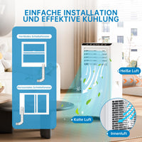 Condizionatore portatile Garvee 7000 BTU 4 in 1 Raffreddamento e deumidificazione con telecomando per camera da letto e ufficio, compatto, silenzioso, bianco