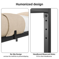 Garvee Queen Metal Bed Frame 14 pollici, struttura in acciaio robusto, silenzioso, antiscivolo, con contenitore, camera da letto, nero