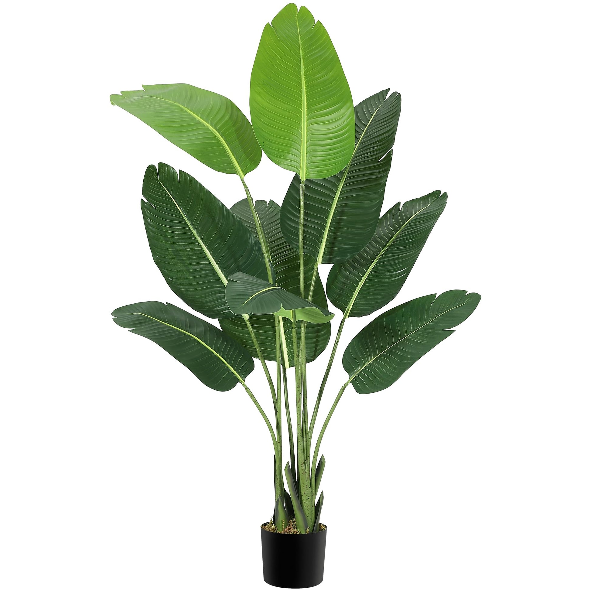 Albero artificiale di uccello del paradiso Garvee, 8 tronchi, 4,5 piedi, alta qualità, facile da pulire, finto albero di banano, vaso robusto, decorazione per interni ed esterni