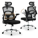 Garvee Sedia da Ufficio Ergonomica con Schienale Alto e Supporto Lombare, Tessuto a Rete Traspirante, Regolabile per Casa e Ufficio, Nero - Black