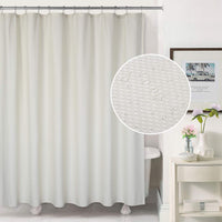 Tenda da doccia Garvee in microfibra idrorepellente con motivo in rilievo, in poliestere, color crema, 182,9 x 182,9 cm, per vasca da bagno