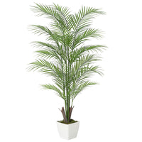 Palma Areca artificiale Garvee da 4 piedi con foglie e tronchi realistici, impermeabile, vaso di cemento stabile, decorazione per interni ed esterni, verde