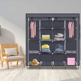 Armadio portatile Garvee con tessuto non tessuto e strati impermeabili per camera da letto, 66x17x66 pollici, grigio