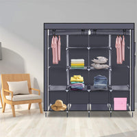 Armadio portatile Garvee con tessuto non tessuto e strati impermeabili per camera da letto, 66x17x66 pollici, grigio