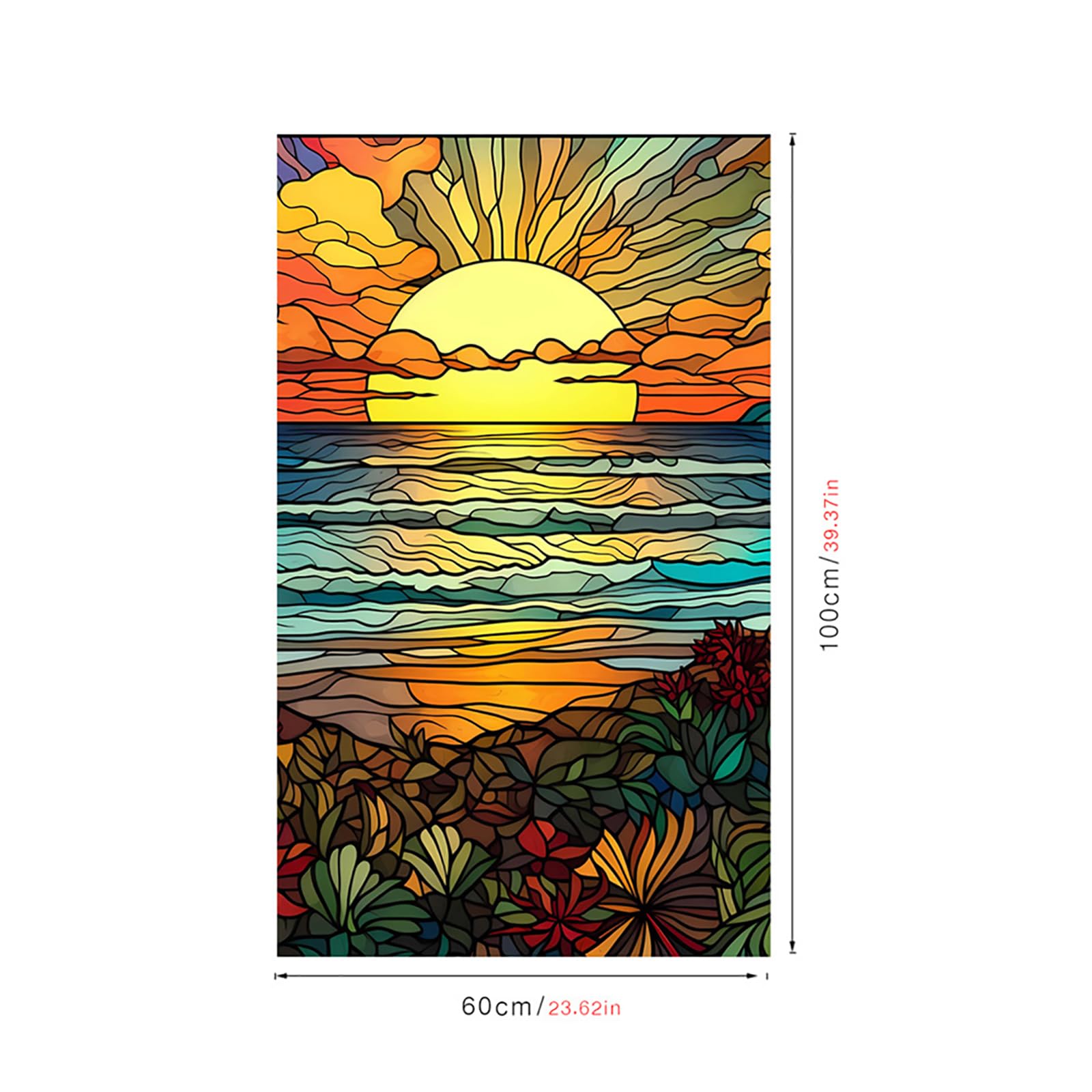 Pellicola per finestre Garvee riutilizzabile Sun by the Sea, protezione UV, antiriflesso, controllo del calore, risparmio energetico, vetrate colorate, 60x100 cm, colore unito
