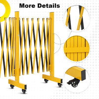 Barriera di sicurezza pieghevole ed estensibile Garvee da 16 piedi, in metallo con ruote, mobile per uso industriale e domestico, giallo/nero, salvaspazio