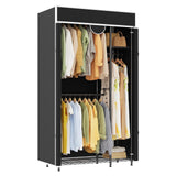 Garvee Porta Abiti Regolabile in Acciaio Carbonio con Copertura, Ganci Laterali, 720lbs Capacità, Sistema Armadio Portatile per Camera e Lavanderia