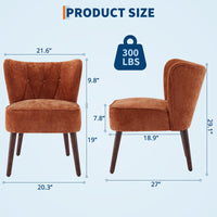 Sedia ergonomica Garvee Mid-Century Modern con schienale alto e braccioli, rivestimento in velluto, per soggiorno, ufficio, 22x26 pollici, velluto