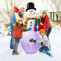 Garvee Pupazzo di neve gonfiabile 240 cm con luce rotante a LED Decorazione natalizia colorata impermeabile da giardino