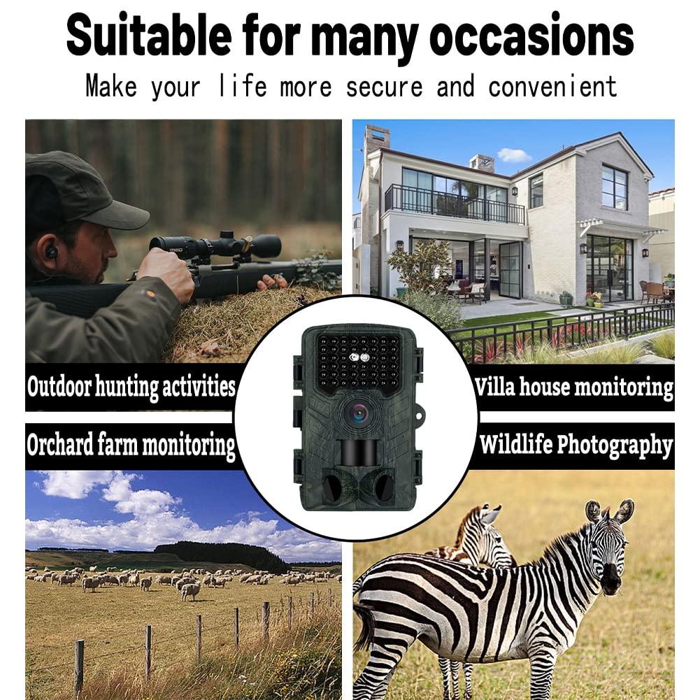 Garvee Fotocamera WiFi 48MP 2.7K Impermeabile IP66 Sensore 120° Grandangolare Per Sorveglianza Fauna Selvatica Senza Scheda