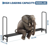 Garvee 8 piedi porta legna da ardere per impieghi gravosi, 4000 libbre, struttura in acciaio nero per giardino e patio