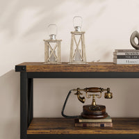 Tavolo consolle Garvee Langer in legno scanalato, 47" in stile rustico marrone industriale per corridoio e soggiorno