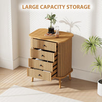 Cassettiera Garvee a 4 cassetti, stile moderno di metà secolo con anta scorrevole, per camera da letto e soggiorno, effetto bambù MDF, ampio spazio di archiviazione, resistente