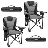 Garvee Campingstuhl 2er Set, 200 KG Belastbar, Hoher Rücken, Polsterung, Klappbar, Garten & Strand, 600x300D Oxford-Stoff, Schwarz