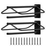 Garvee 2 Pezzi Porta Sella da Parete in Acciaio Antiruggine con Barra Imbottita, Supporto Robusto per Selle Western ed English, 60x32x18,5 cm, Nero - Black