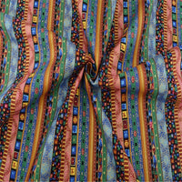 Garvee Set di 5 tessuti in cotone stampato con motivo etnico per patchwork fai da te e cucito, 25x20 cm, versatili, morbidi e traspiranti