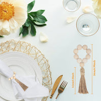 Garvee Rond De Serviette De Table Holz Mit Pompons Natürlich Jute Für Hochzeit & Festive Occasions 12stück Set