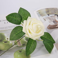 Scatola di rose artificiali Garvee con 25 rose di sapone blu e rosse, schiuma di lattice, regalo romantico per San Valentino e festa della mamma