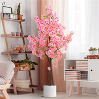 Albero di ciliegio artificiale Garvee da 1,7 m con doppio palo, plastica, rami regolabili, vaso per decorazioni domestiche e per feste, realistico, rosa