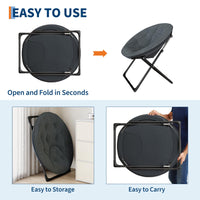 Sedia pieghevole Garvee in pelliccia sintetica con struttura in metallo per camera da letto e giardino, grigia, comoda e portatile