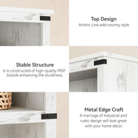 Libreria Garvee a 5 ripiani in stile fattoria con 5 ripiani aperti, bianca, per soggiorno e ufficio, robusta, stile coloniale