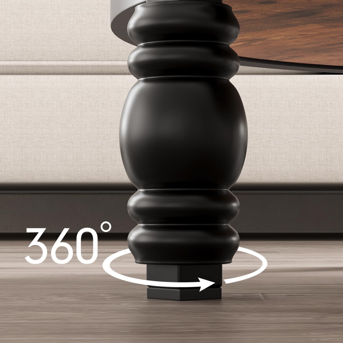 Tavolino rotondo Garvee con 3 ripiani, gambe di supporto in metallo, legno MDF rustico, marrone, per soggiorno e camera da letto