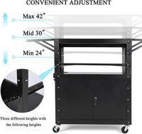 Carrello AV mobile Garvee con mobiletto bloccabile, altezza regolabile, supporto per laptop, acciaio, postazione di lavoro mobile, spazio di archiviazione, ideale per uffici, nero