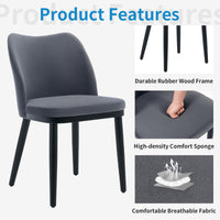 Sedie da pranzo Garvee in 2 pezzi, in velluto con rivestimento, ergonomiche, gambe in legno, antigraffio, cucina, bar, neutre