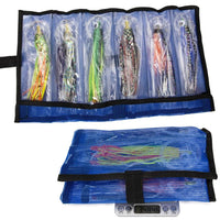 Garvee Trolling Lure 6,5 pollici Squid Skirts Set di esche per pesca d'altura con borsa portaoggetti a 6 scomparti 16 cm Attrezzatura da pesca per esterni in acqua salata